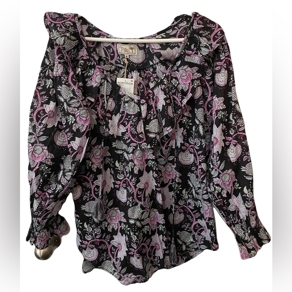 NWT Mille Resort May Ruffle Top in Tropical Night- size Medium